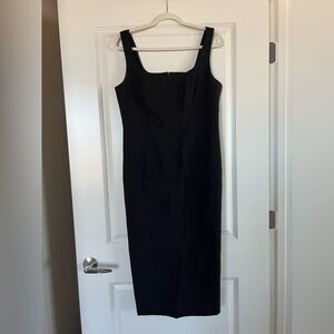 House of Harlow 1960 Black Sleeveless Sheath Midi Dress